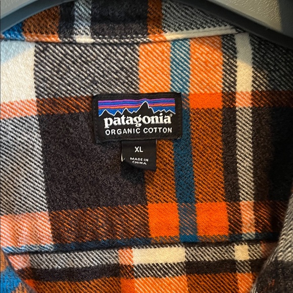 Patagonia Brown and Orange Plaid Button Down Shirt - Picture 2 of 6